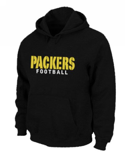 NFL Men's Nike Green Bay Packers Font Pullover Hoodie - Black